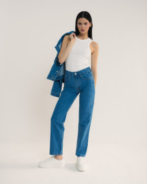 Jeansy Wel niebieskie - bawełna z recyklingu